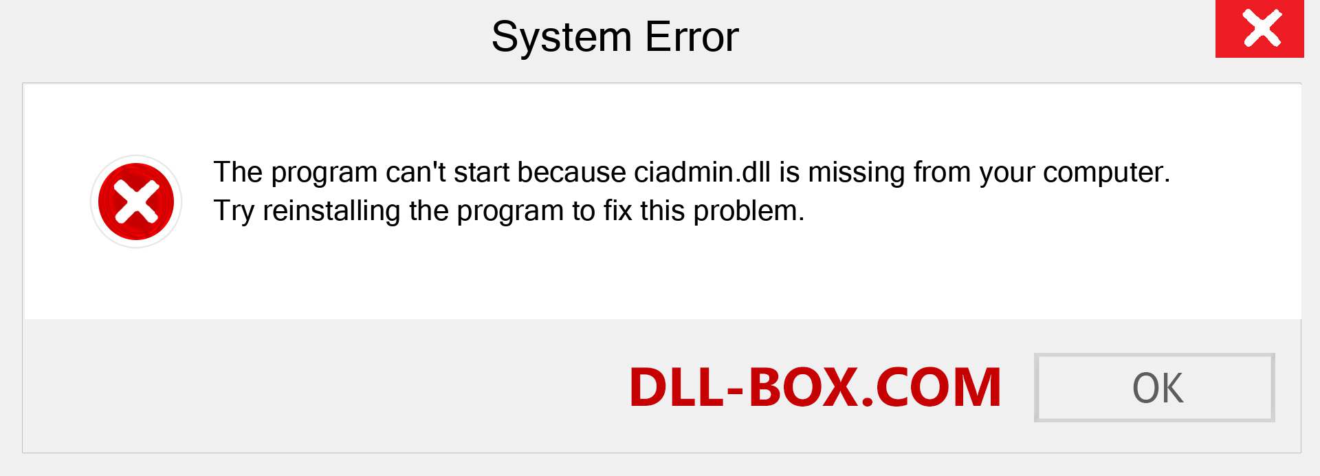  ciadmin.dll file is missing?. Download for Windows 7, 8, 10 - Fix  ciadmin dll Missing Error on Windows, photos, images